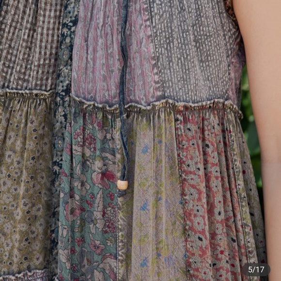 Bohemian Patchwork Midi Dress - Picture 6 of 7